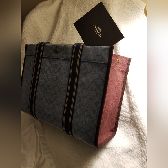 🎀NWT Authentic Coach Jacquard Spin Tote 42. Color: Slate.💖 - Picture 9 of 15